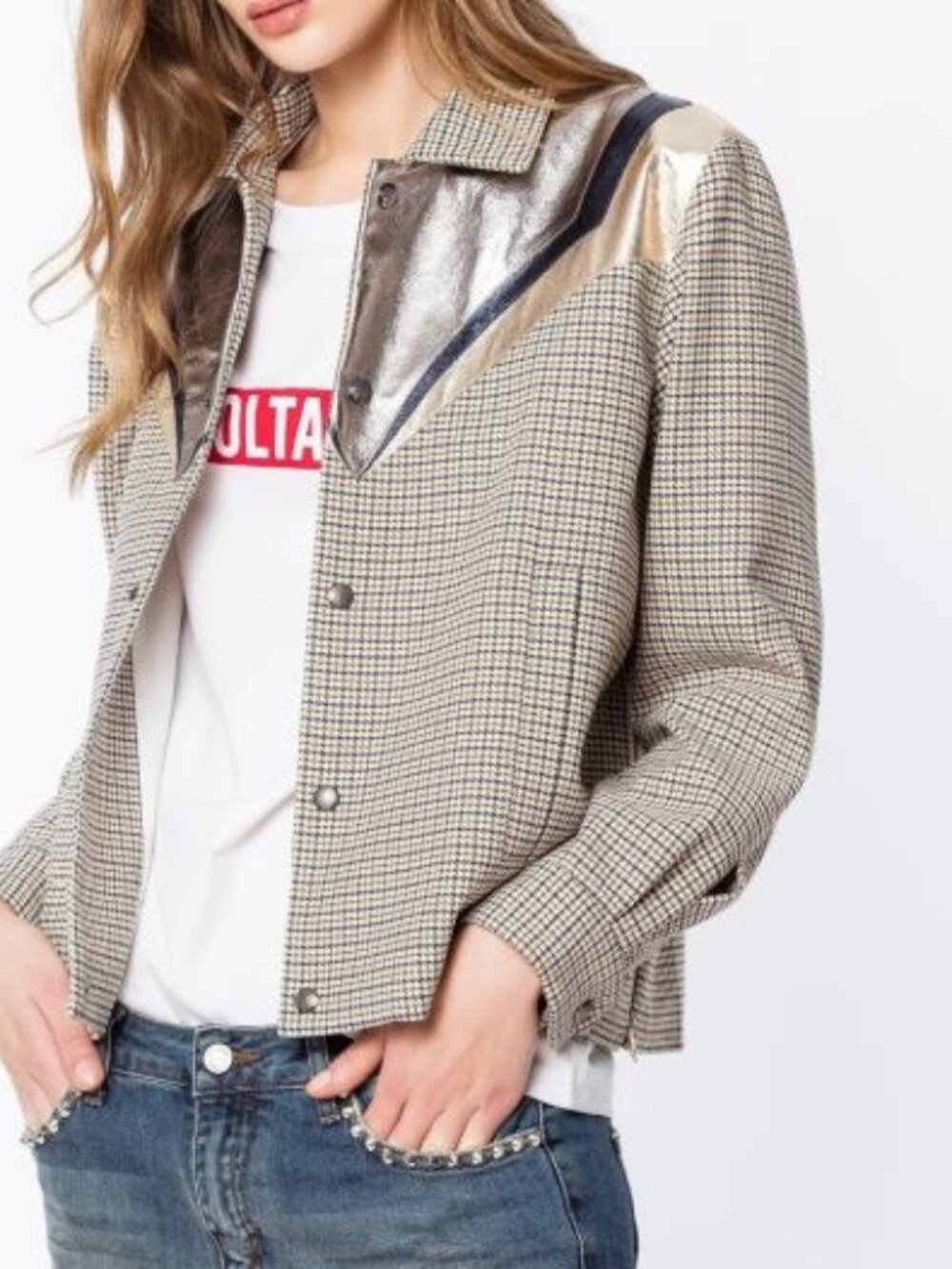 ZADIG & VOLTAIRE Kartys Car Jacket Women’s Medium Metallic
